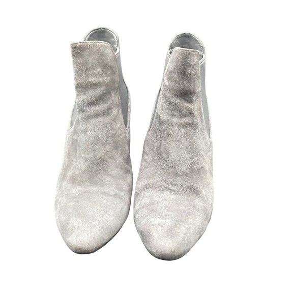 Cole Haan Whitlyn Boots Womens 8.5 B Suede Almond Toe Gray Chelsea - Picture 2 of 7